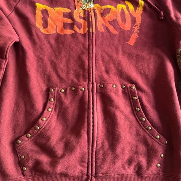 Ed Hardy Punks Not Dead Full Zip Hoodie, studded and embellished NWT - Picture 8 of 8